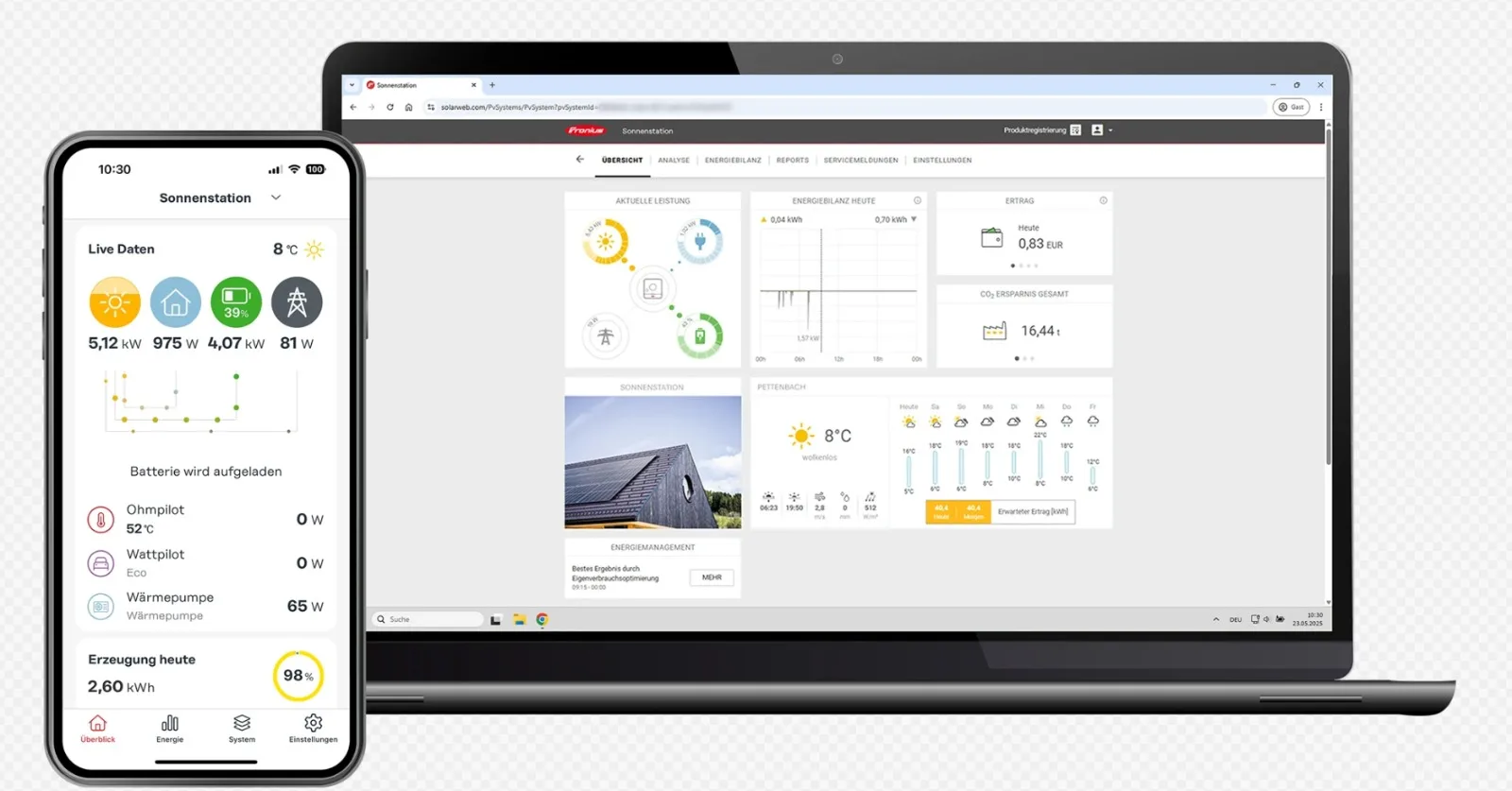 Monitoring Fronius Solar.web v mobile a počítači